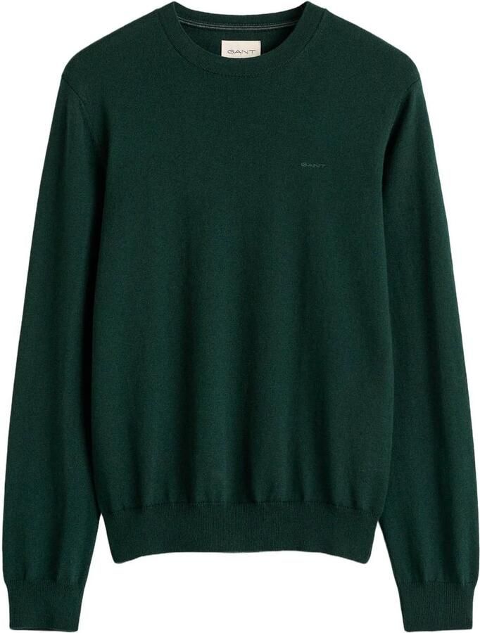 GANT regular fit gebreide trui met wol groen