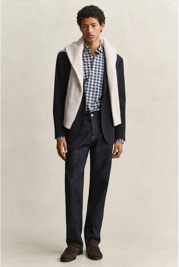 GANT regular fit geruit poplin overhemd donker smaragdgroen - Foto 2