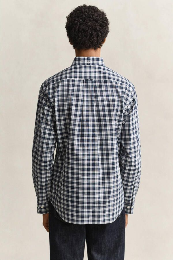 GANT regular fit geruit poplin overhemd donker smaragdgroen - Foto 3