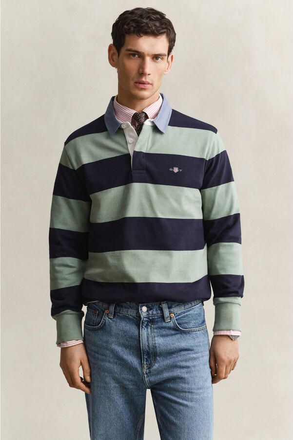 GANT regular fit gestreepte polo surplus mint