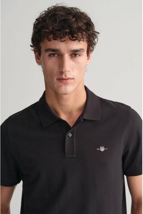 Gant Poloshirt REG SHIELD SS PIQUE POLO met logo en platte breikraag 100% katoen pique