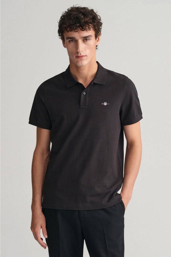 Gant Poloshirt REG SHIELD SS PIQUE POLO met logo en platte breikraag 100% katoen pique - Foto 7