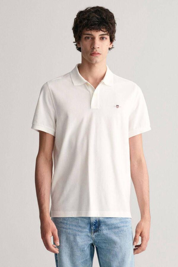 Gant Poloshirt REG SHIELD SS PIQUE POLO met logo en platte breikraag 100% katoen pique - Foto 2