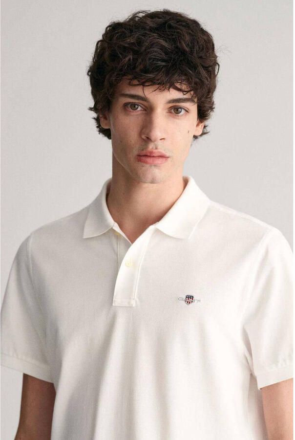 Gant Poloshirt REG SHIELD SS PIQUE POLO met logo en platte breikraag 100% katoen pique