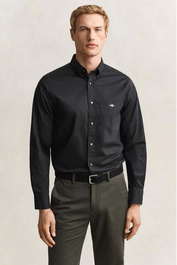 Gant Overhemd met lange mouwen Regular fit poplin overhemd licht slijtvast easy care