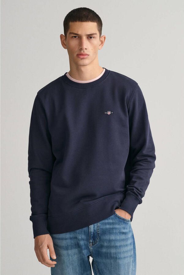Gant Sweatshirt REG SHIELD C-NECK SWEAT met logoborduursel op borsthoogte