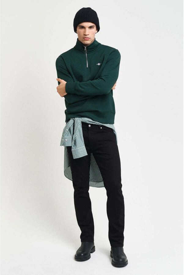 Gant Sweatshirt REG SHIELD HALF ZIP SWEAT met logoborduursel op borsthoogte - Foto 2