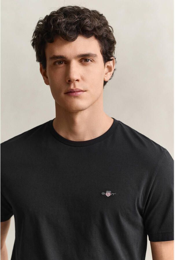 Gant T-shirt REG SHIELD SS T-SHIRT met logoborduursel op borsthoogte - Foto 2