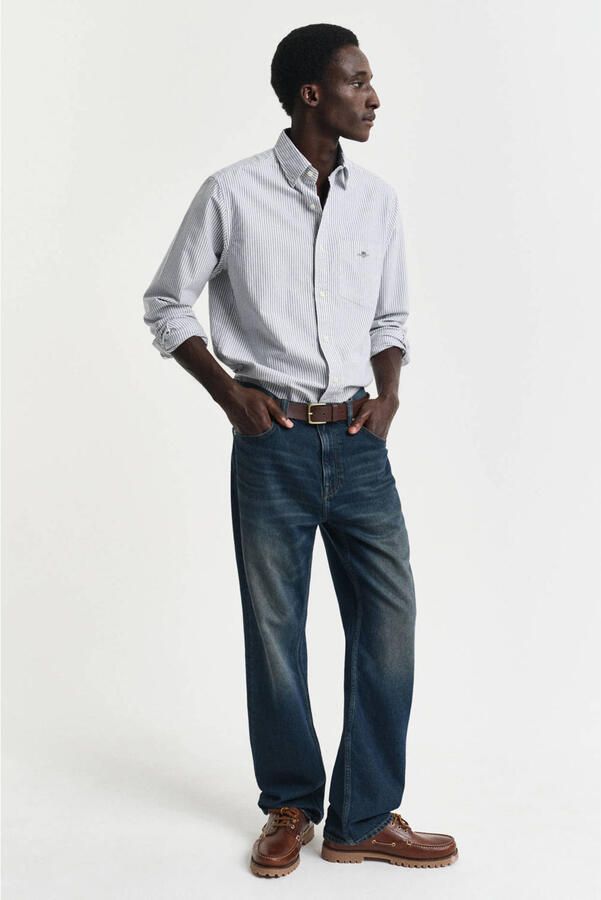 Gant Overhemd met lange mouwen Regular fit Oxford overhemd gestructureerd duurzaam dikker gestreept - Foto 2