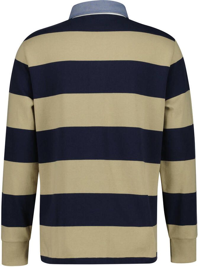 Gant Sweater Heavy Rugger Shield Longsleeve Polo Streep Navy Beige
