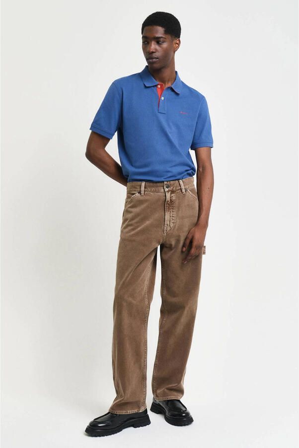 Gant Polo Shirt Korte Mouw Contrast Piqué Poloshirt Vintage Blauw - Foto 2