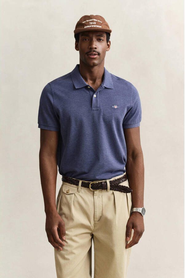 Gant Poloshirt REG SHIELD SS PIQUE POLO met logo en platte breikraag 100% katoen pique - Foto 3