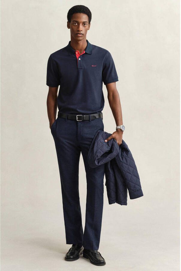Gant Poloshirt REG CONTRAST PIQUE SS RUGGER met contrastkleurige inzetten - Foto 2
