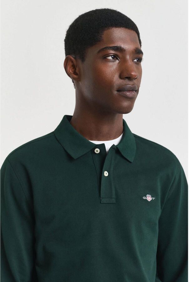 Gant Poloshirt REG SHIELD LS PIQUE RUGGER met logoborduursel op de borst