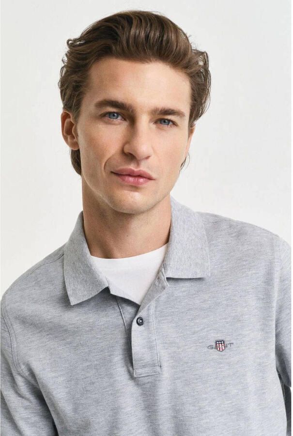 Gant Poloshirt REG SHIELD SS PIQUE POLO met logo en platte breikraag 100% katoen pique