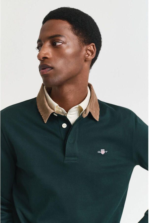 Gant Poloshirt met lange mouwen CORD COLLAR HEAVY RUGGER Corduroy kraag regular fit zijsplit - Foto 2