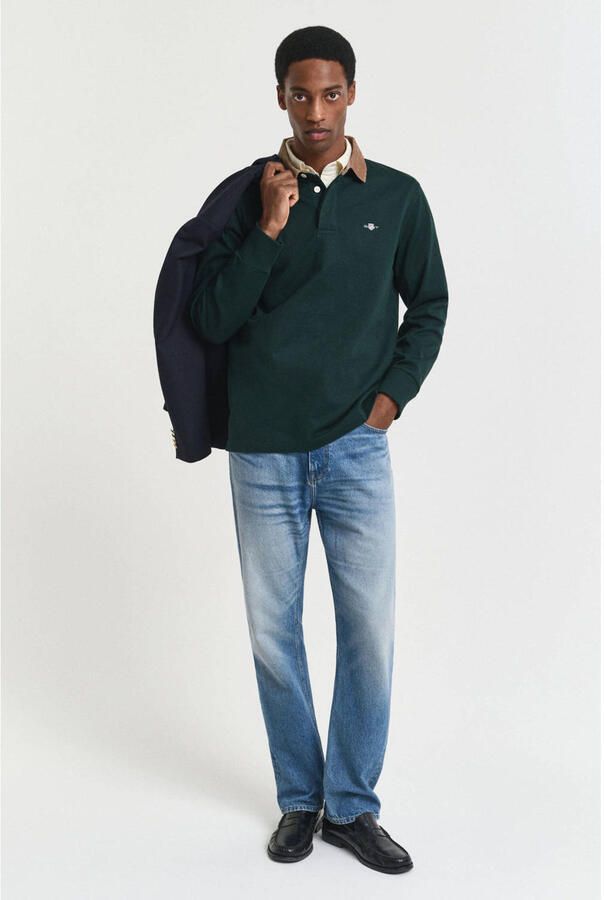 Gant Poloshirt met lange mouwen CORD COLLAR HEAVY RUGGER Corduroy kraag regular fit zijsplit