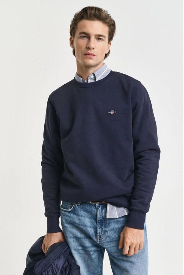 Gant Sweatshirt REG SHIELD C-NECK SWEAT met logoborduursel op borsthoogte - Foto 2