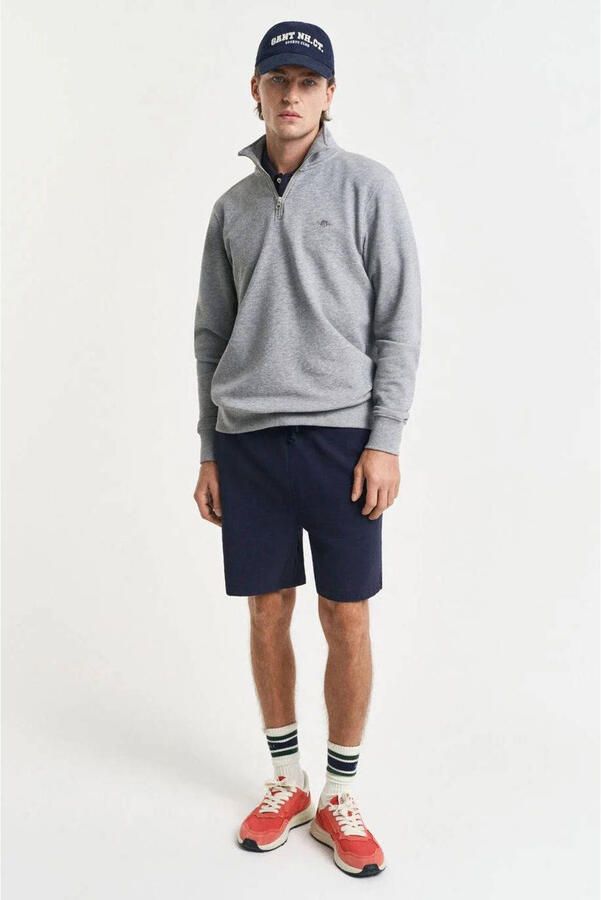 Gant Sweatshirt REG SHIELD HALF ZIP SWEAT met logoborduursel op borsthoogte