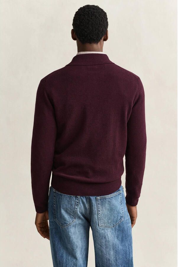 GANT wollen regular fit gebreide trui darkened wine - Foto 2