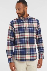 Gant casual overhemd wijde fit donkerblauw rood geruit katoen