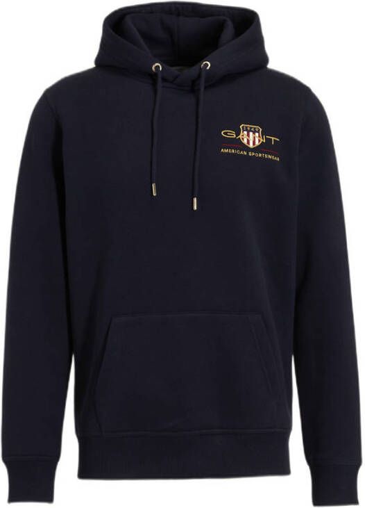 Gant Archive Shield Hoodie met Retro Logo Blue Heren