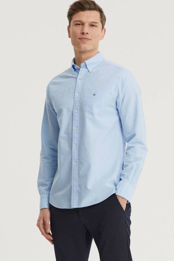 GANT regular fit overhemd lichtblauw