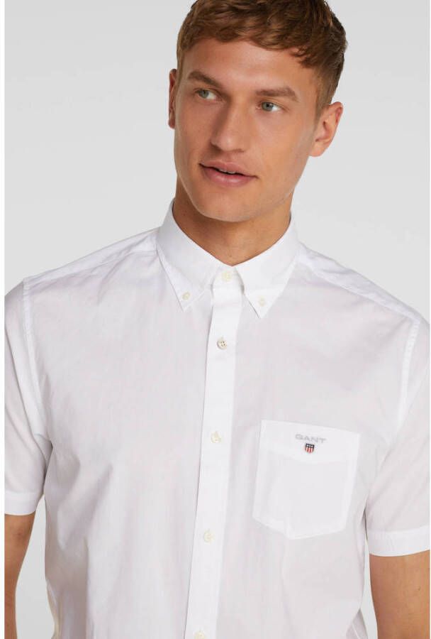Gant Casual wit overhemd met korte mouwen White Heren