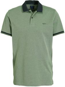 Gant Short-sleeved pique shirt in regular fit Groen Heren