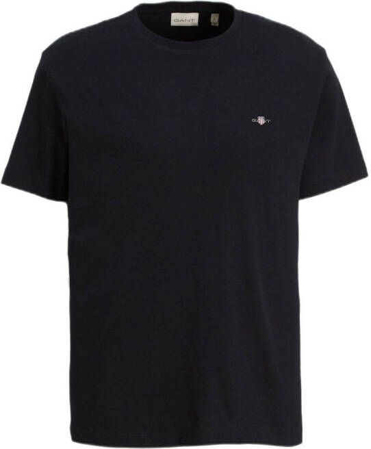 GANT regular fit T-shirt met logo en borduursels black