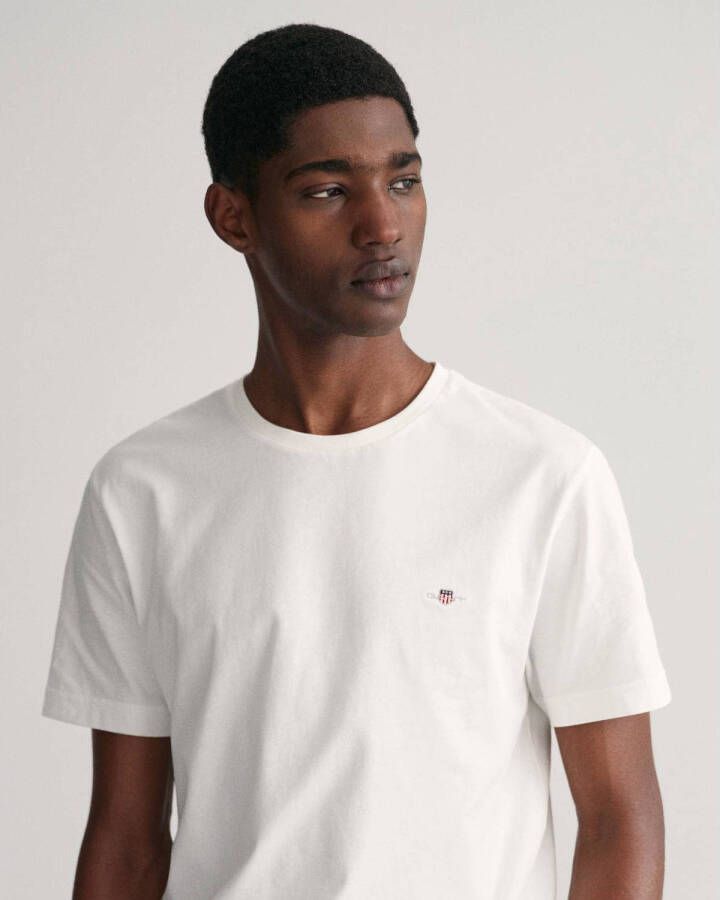 GANT regular fit T-shirt met logo en borduursels white