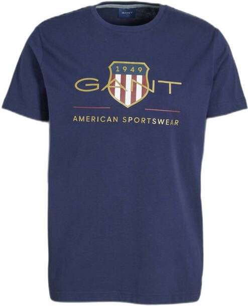GANT regular fit T-shirt met logo evening blue