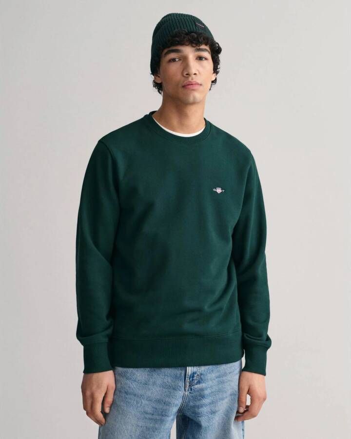 GANT sweater met logo en borduursels tartan green
