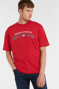 GANT T-shirt met logo bright red