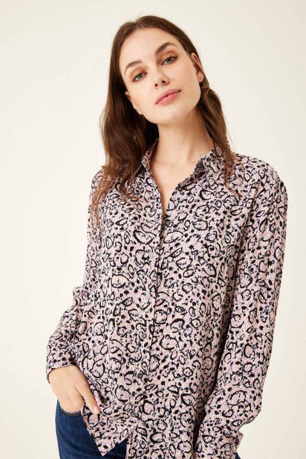 Garcia blouse met panterprint roze