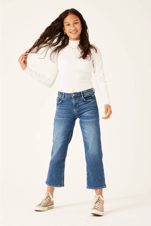 Garcia cropped straight fit jeans 576 Mylah dark used Blauw Meisjes Stretchdenim 170