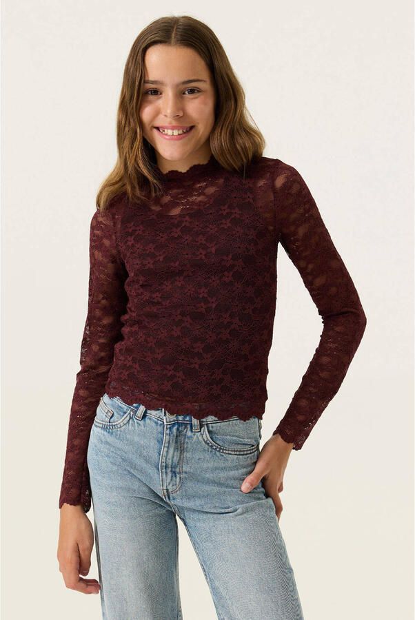 Garcia aansluitende longsleeve met print donkerrood