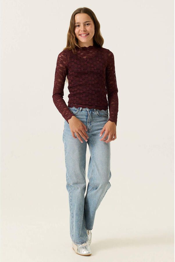 Garcia aansluitende longsleeve met print donkerrood - Foto 2