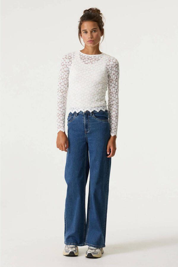 Garcia Annemay Wide high waist wide leg jeans dark blue denim