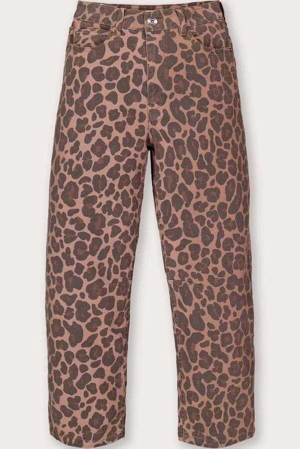 Garcia barrel jeans met panterprint bruin - Foto 3