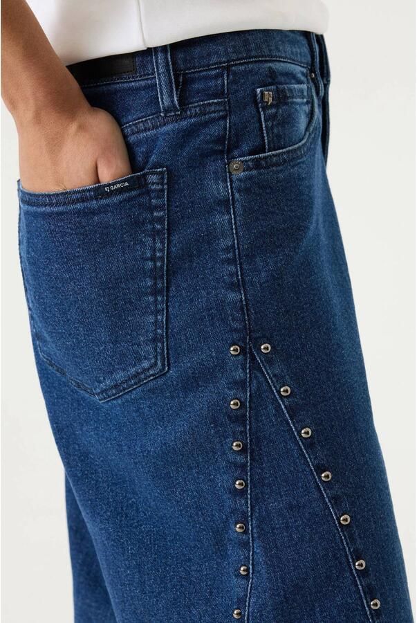 Garcia barrel jeans met studs donkerblauw - Foto 2