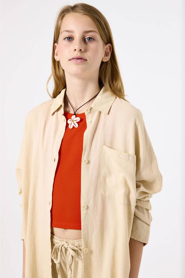 Garcia Regular fit overhemd met kentkraag en linnen - Foto 2