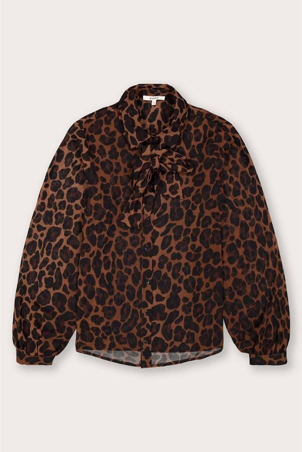 Garcia blouse met panterprint bruin - Foto 3