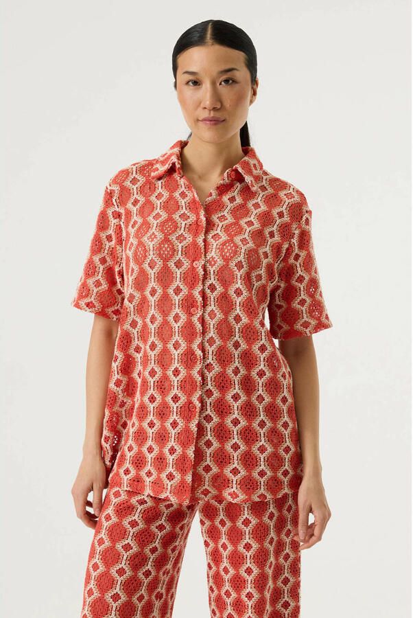 Garcia blouse oranje gehaakt