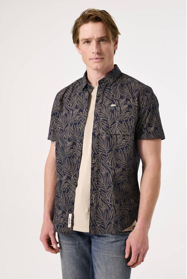 Garcia casual overhemd donkerblauw
