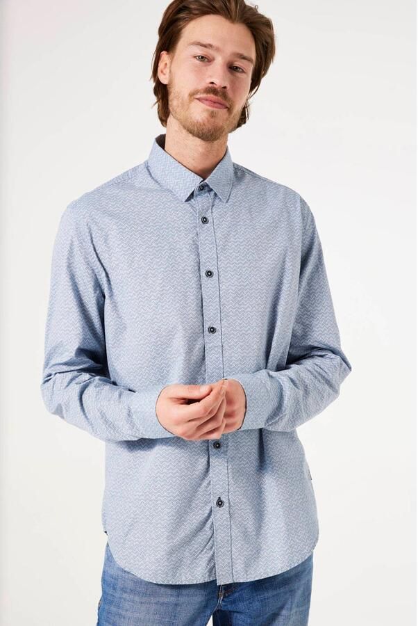 Garcia casual overhemd lichtblauw