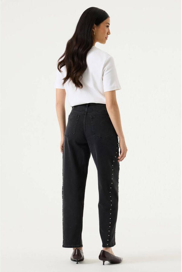 Garcia Chyla 282 high waist barrel jeans met studs zwart - Foto 2