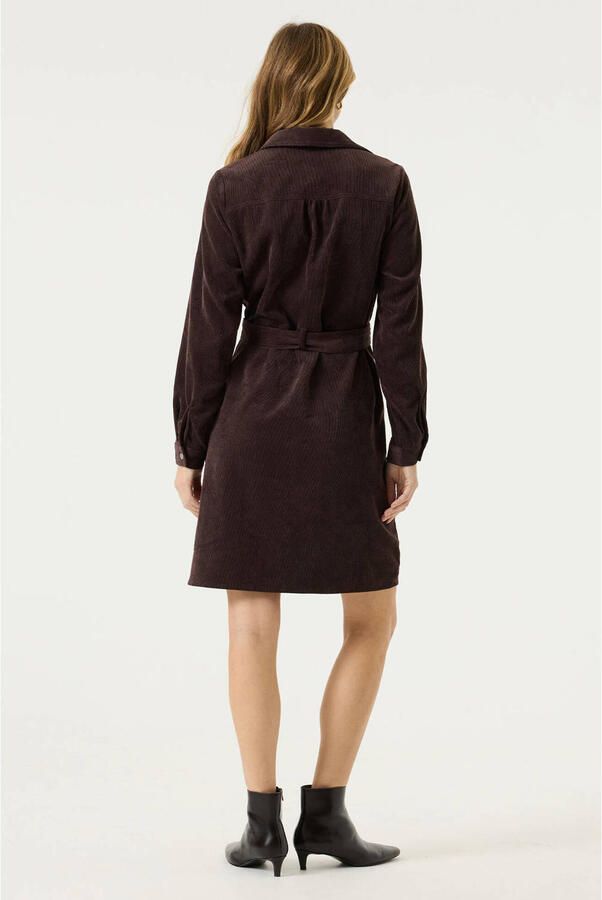 Garcia corduroy jurk met ceintuur bruin - Foto 3
