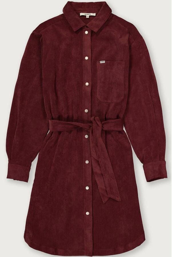Garcia corduroy mini blousejurk met ceintuur donkerrood - Foto 3