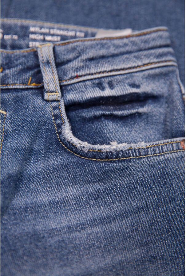 Garcia cropped straight fit jeans 576 Mylah dark used Blauw Meisjes Stretchdenim 128